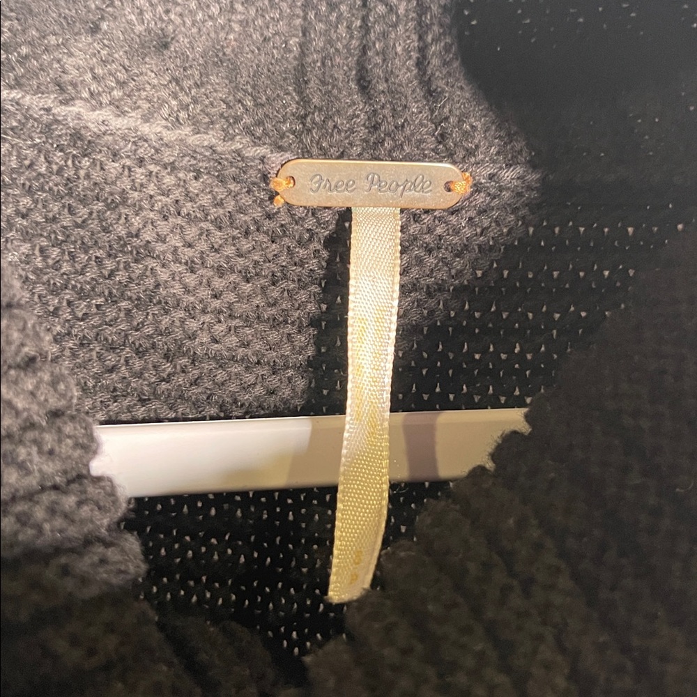 FREE PEOPLE WOMENS BLACK TURTLENECK SWEATER RIBBED SMALL - Picture 2 of 4